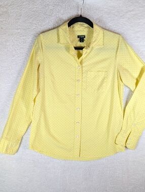 J. Crew Yellow Dot-Print Long-Sleeve Button-Down Shirt